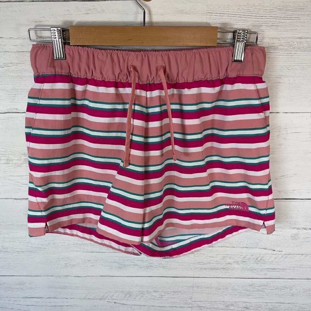 The North Face Shorts Womens Size Small Classic V Pink Striped Mini 4 in Outdoor - Picture 4 of 16